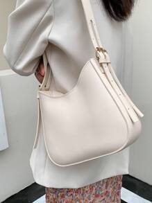 1pc Fashionable Simple Style Shoulder Bag Suitable For Women's Daily Use And Outdoor Activities - Beige - View 6