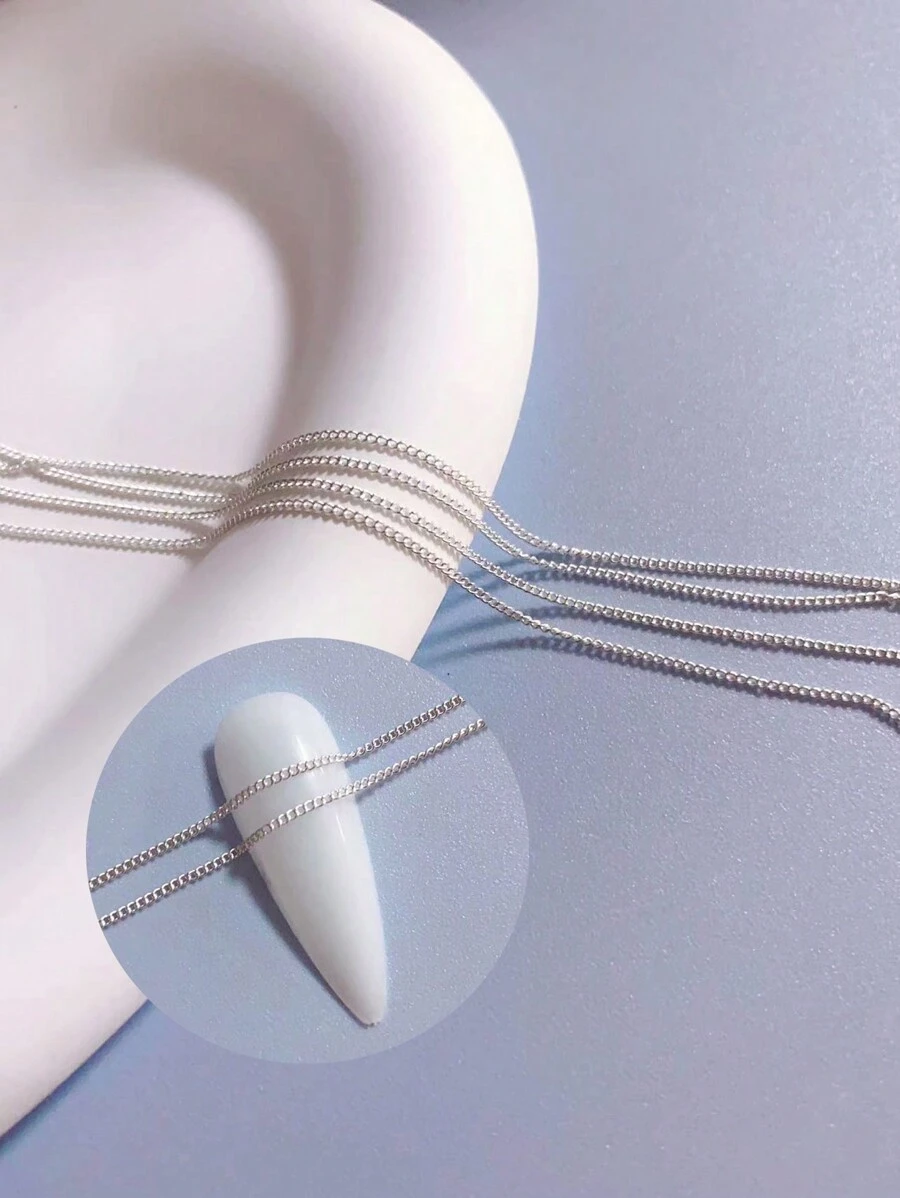 1 Bag Of Nails Decoration Art Chain, 1-Meter-Long Nails Decoration Art Chain Design, Chain Design, Nail Art Decoration, Y2K, Punk Style, Diy, Japanese And Korean Popular Styles, Nails Salon Nail Supplies Nail Charms Nail Gems