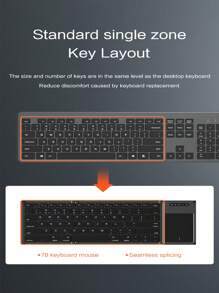 1pc Mini Folding Wireless Keyboard With Touchpad For Windows, Android, IOS Compatible With IPad, Compatible With Huawei, Compatible With Samsung, Compatible With Lenovo Teclast Blackview Chuwi Compatible With Xiaomi, Compatible With Redmi Pad Tablet Phone, Compatible With IPhone Portable Keyboard - English - View 4