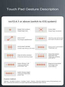 1pc Mini Folding Wireless Keyboard With Touchpad For Windows, Android, IOS Compatible With IPad, Compatible With Huawei, Compatible With Samsung, Compatible With Lenovo Teclast Blackview Chuwi Compatible With Xiaomi, Compatible With Redmi Pad Tablet Phone, Compatible With IPhone Portable Keyboard - English - View 6
