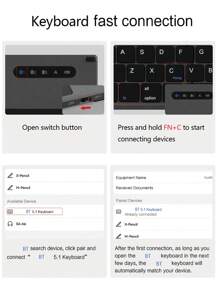 1pc Mini Folding Wireless Keyboard With Touchpad For Windows, Android, IOS Compatible With IPad, Compatible With Huawei, Compatible With Samsung, Compatible With Lenovo Teclast Blackview Chuwi Compatible With Xiaomi, Compatible With Redmi Pad Tablet Phone, Compatible With IPhone Portable Keyboard - English - View 10