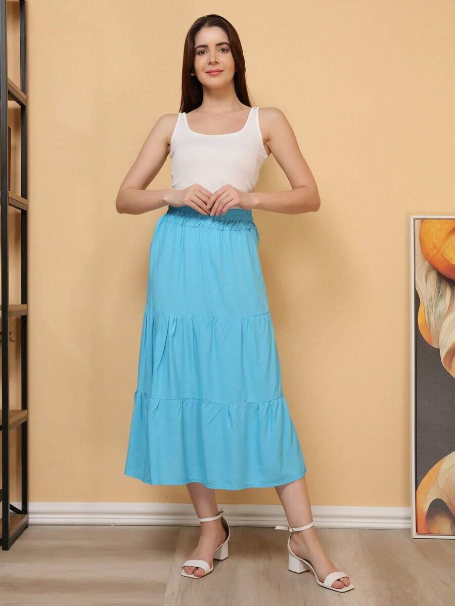 Women Skirts - Màu xanh lam - Xem 1