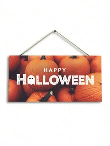 1入組萬聖節快樂木牌家居裝飾藝術配件,南瓜牆掛客廳廚房牆飾,農村農家掛牌裝飾6 X 12/4 X 8 英寸 - 彩色 - 查看 5