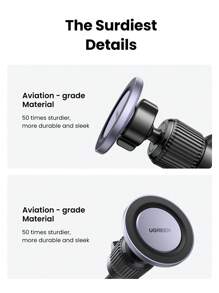 UGREEN Magsafe Aircon Vent Car Phone Holder For 15 14 13 12 Pro Max Android Phones - Grey - View 7