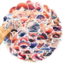 50 件/包 日本紙扇防水 Diy 創意貼紙適用於筆記本電腦電腦手機智能手機手機殼吉他桌面杯旅行摩托車汽車配件玩具禮品 - 彩色 - 查看 7