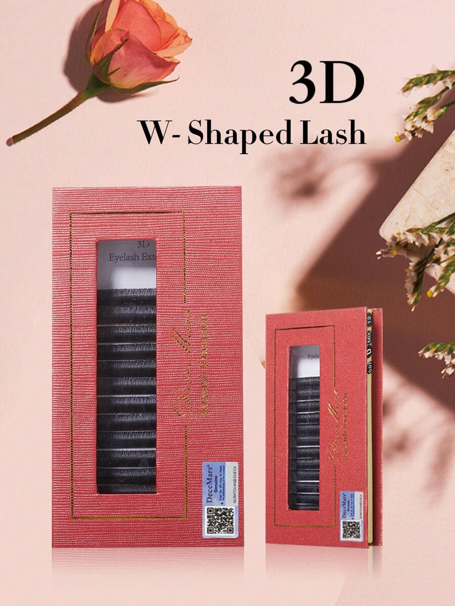 DeceMars 3DW形接睫毛3尖0.07mmC/D/dd捲曲8-12混合黑色12排 - 黑色 - 查看 1