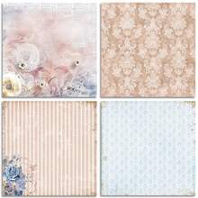 24 Hojas De Papel De Scrapbooking Elegante Y Con Estilo Shabby Chic, Paquete De Papel Decorado De 6" X 6", Papel De Fondo Para Manualidades Y Bricolaje - Multicolor - Ver 3