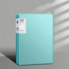 1pc A4 File Folder With Plastic Sleeves, 100pcs/30pcs Document Organizing Binder, Multiple Colors Available,Back To School,School Supplies - Green - View 1