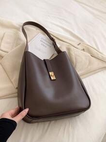 New Arrival Fashionable All-Season Solid Color Large Capacity Tote Bag, Water Bucket Shaped, Suitable For Casual And Commuting, Can Be Used As Shoulder Or Crossbody Bag For Women, Business Casual Woman Bag Perfect For Office Business And Work