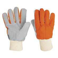 Guantes carnaza y loneta, uso ligero, Truper - Naranja - Ver 3