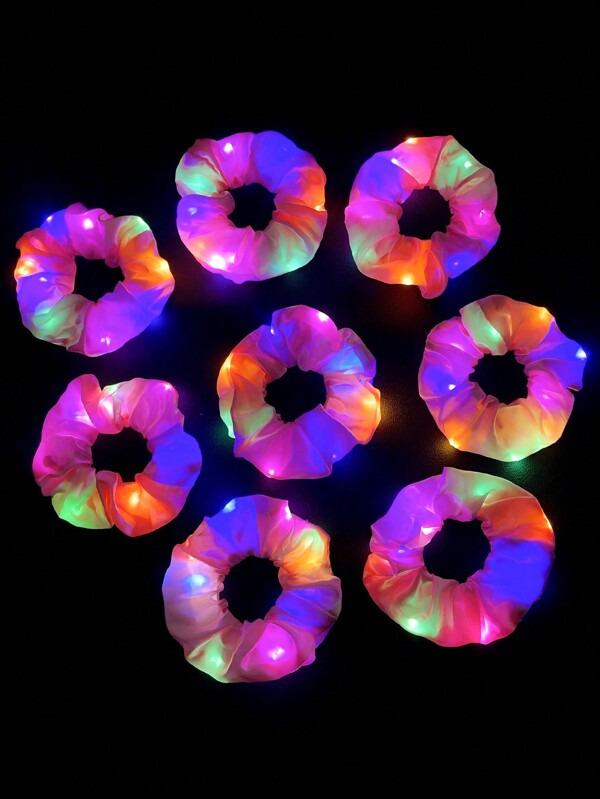 8 pièces Ensemble de liens de cheveux lumineux à LED pour femmes avec 3 modes d'éclairage, parfait pour les concerts, les fêtes, les bars et les tenues de soirée, Chouchous Dopamine, Décontracté