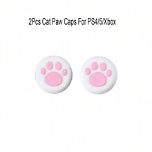 2 szt./zestaw silikonowych nakładek na joysticki, silikonowa osłona ochronna przycisku z motywem łapki kota, odpowiednia do //PS3/ 360/ One/Switch Pro
