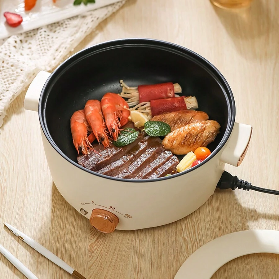 Tiny Panda Cocina Eléctrica Para Uso Doméstico/del Dormitorio - Olla individual de oro rosa UE + vaporera - Ver 1