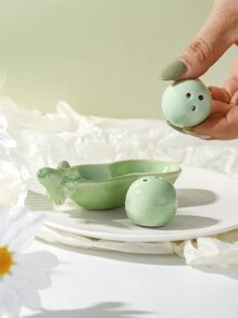 Frasco de cerámica con forma de guisante para especias, favor de boda y regalo pequeño - Multicolor - Ver 2