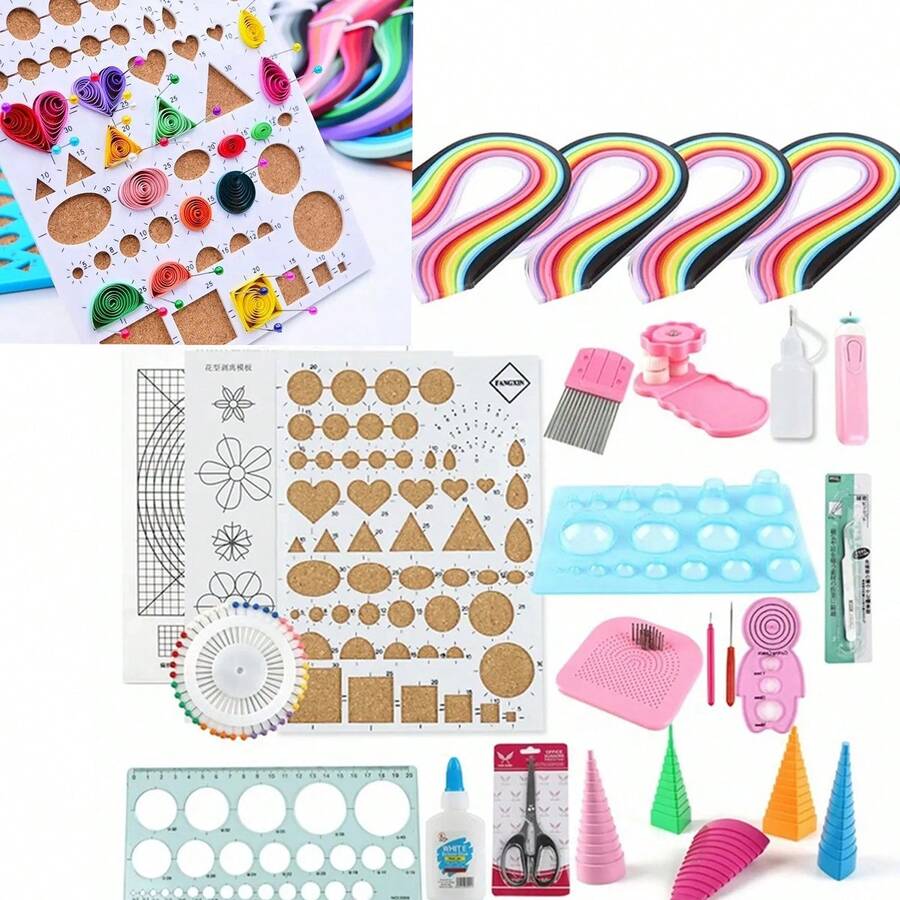 Kit De Herramientas Para Hacer Filigrana Con Papel, 28 Pzs - Multicolor - Ver 1