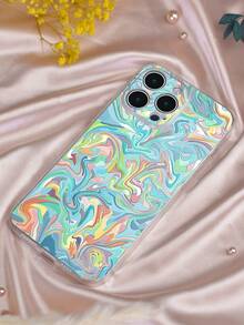 1件彩色流沙2.0樣式透明全覆蓋加厚防塵防水TPU軟殼手機殼，適用於iPhone - 彩色 - 查看 2
