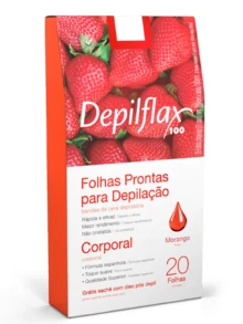20 Folhas Prontas De Cera Depilatória Corporal Depilflax Diversas opções - NATURAL - Visão 2