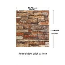 10入組3d泡沫磚紋壁紙,自粘式可拆卸防水牆面裝飾適用於臥室、廚房、客廳、浴室