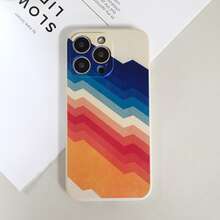 1入簡單漸變彩虹波浪畫面手機殼：液態TPU防衛外殼，防震，防摔，適用於蘋果iPhone 14/13/12/11/Pro/Max/7plus/8plus/X/Xr/Xs Max/14plus - 彩色 - 查看 2