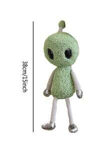 1只綠色可愛有趣外星人絨毛玩具,創意填充娃娃,適用於安慰和生日禮物 - 綠色 - 查看 3