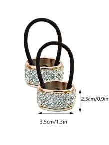 1pc Women's Silver Rhinestone Ponytail Holder Hair Clip, Sparkly Ponytail Accessory For Daily Life And Party Activity - Silver - View 4