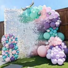 97件套美人鱼贝壳乳胶气球拱门装饰套装，适用于生日、毕业典礼、周年纪念、庆祝活动、派对 - 薄荷藍 - 查看 4