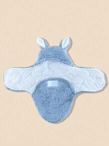 1pc Infant Fleece Sleeping Bag, Warm Solid Color, Autumn/Winter - Blue - View 2