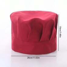 1pc White Pleated Chef Hat For Kitchen, Restaurant, Hotel Staff And Cake Shop Workers (unisex) - White - View 6