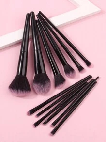 12pcs/Set New Black Makeup Brush Set For Cosmetics, Beauty & Makeup Application,Brush Set,Makeup Brush Kit,Make Up Brush Set,Make Up Set Complete,Makeup Brush Set,Complete Makeup Kit,Brush Kit,Brushes Makeup Set,Makeup Gift Set - Black - View 1