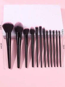 12pcs/Set New Black Makeup Brush Set For Cosmetics, Beauty & Makeup Application,Brush Set,Makeup Brush Kit,Make Up Brush Set,Make Up Set Complete,Makeup Brush Set,Complete Makeup Kit,Brush Kit,Brushes Makeup Set,Makeup Gift Set - Black - View 6