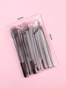 12pcs/Set New Black Makeup Brush Set For Cosmetics, Beauty & Makeup Application,Brush Set,Makeup Brush Kit,Make Up Brush Set,Make Up Set Complete,Makeup Brush Set,Complete Makeup Kit,Brush Kit,Brushes Makeup Set,Makeup Gift Set - Black - View 8