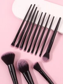 12pcs/Set New Black Makeup Brush Set For Cosmetics, Beauty & Makeup Application,Brush Set,Makeup Brush Kit,Make Up Brush Set,Make Up Set Complete,Makeup Brush Set,Complete Makeup Kit,Brush Kit,Brushes Makeup Set,Makeup Gift Set - Black - View 2