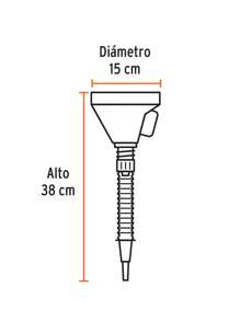 500 Ml Plastic Funnel, Flexible Neck With Filter - 黑色 - 查看 5