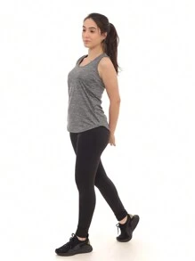 Kit 3 Peças - Camiseta Regata Feminina Dry Fit Estampada Poliester Academia