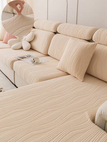 1 Pezzo Coprisedile Per Divano Jacquard Elasticizzato Universale Per Tutte Le Stagioni, Copertura Per Divano Stile Moderno Minimalista Antiscivolo, Protettore Per Divano Soggiorno Adatto A Divano A L E Divani 1/2/3/4 Posti