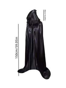 1 件黑巫師/吸血鬼/角色扮演斗篷萬聖節派對成人服裝 - 黑色 - 查看 6