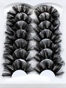 ICHICKISS 7對條紋睫毛,自然柔軟蓬鬆的貂毛3d假睫毛,為眼睛打造捲翹效果,讓眼睛看起來更具吸引力。整套含有瞬時分明效果 使眼角看起來更長且瞳孔更明亮。美容產品