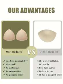 2pcs Women's Thin Bra Pad Insert, Bra Cup Padding