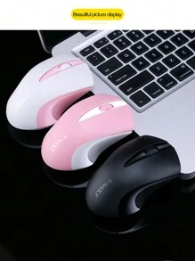 Ratón Inalámbrico Para Negocios De Oficina Con Interfaz Usb, Diseño Simple, Función De Auto-sueño, Larga Duración De La Batería - Rosa Pálido - Ver 5