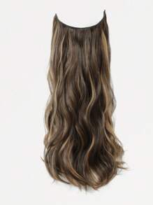 Extensión De Cabello Sintético Ondulado En Tono Marrón Miel Con Destellos Y Clips Para Uso Diario - Color Piano - Ver 7