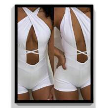 Women Jumpsuits - 白色 - 查看 2