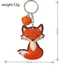 1 件男女通用 Pu 皮鈴和卡通狐狸吊墜適用於包、鑰匙、汽車鑰匙扣裝飾