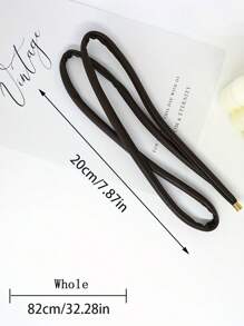 1入女性巧克力棕色仿皮革低馬尾紮頭髮帶,髮帶,頭髮配件