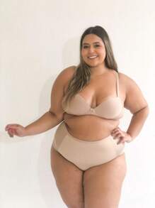 Plus Size Panties - Beige - View 1