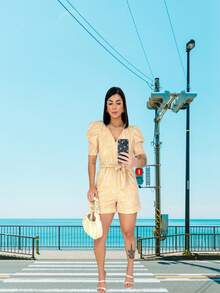 Women Jumpsuits - Màu be - Xem 3