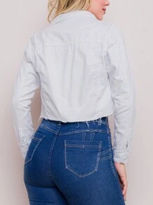 Women Denim Jackets & Coats - White - View 2