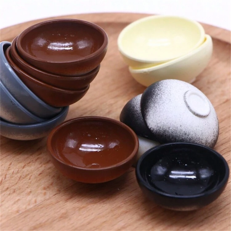 Tazze In Miniatura Per Case Delle Bambole, Piatti, Ciotole In Vari Colori, Giocattoli Per Modellismo Culinario In Miniatura Per La Decorazione Della Cucina Fai Da Te - nero - Visualizzare 4