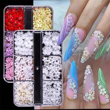 Decoración De Uñas De Flores 3d Para Uñas Acrílicas, Dijes De Uñas De Oro/plata/perla/cristal Adecuados Para Manicura De Mujer, Blanco - Blanco - Ver 1