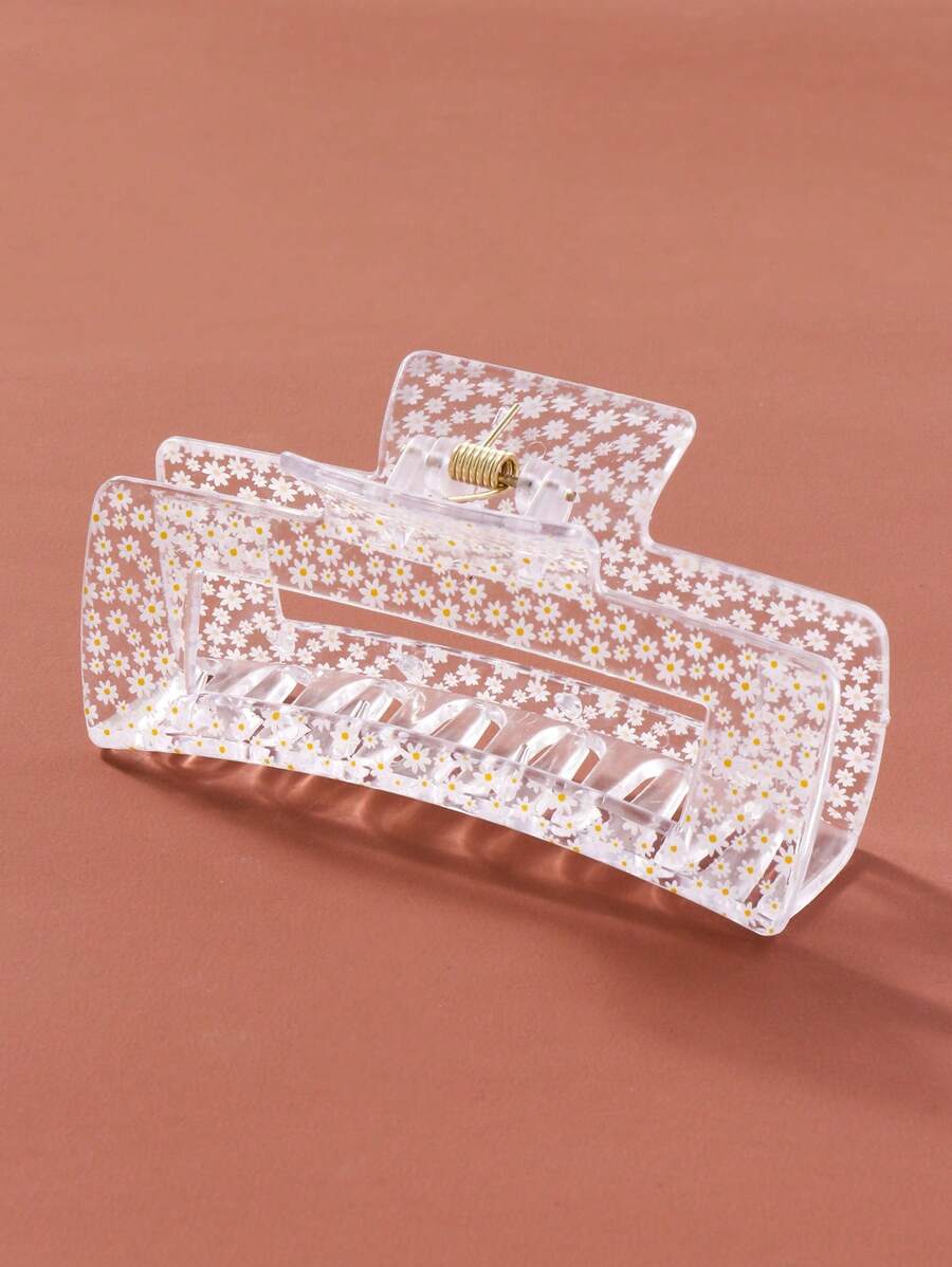 1pc Large Daisy Shaped Transparent Plastic Hair Clip Boho - Multicolor - View 1