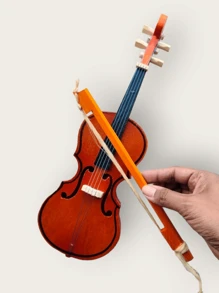 Violín Instrumento Musical de Juguete Pequeño de Madera - Marrón - Ver 3
